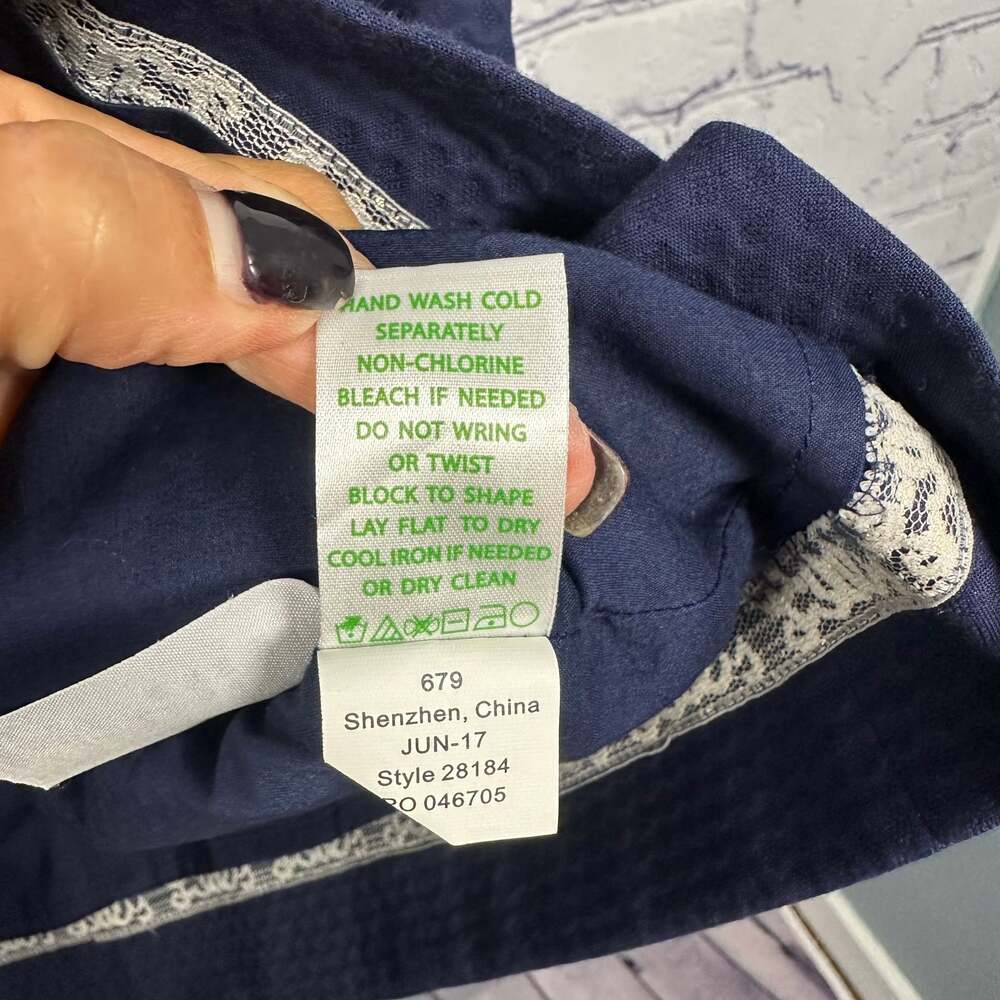 Lilly Pulitzer Suzette Shift Dress Navy Gold Embellished V-Neck Sleeveless Dress - Picture 7 of 7